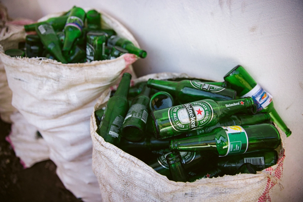 Coriander juice bottles