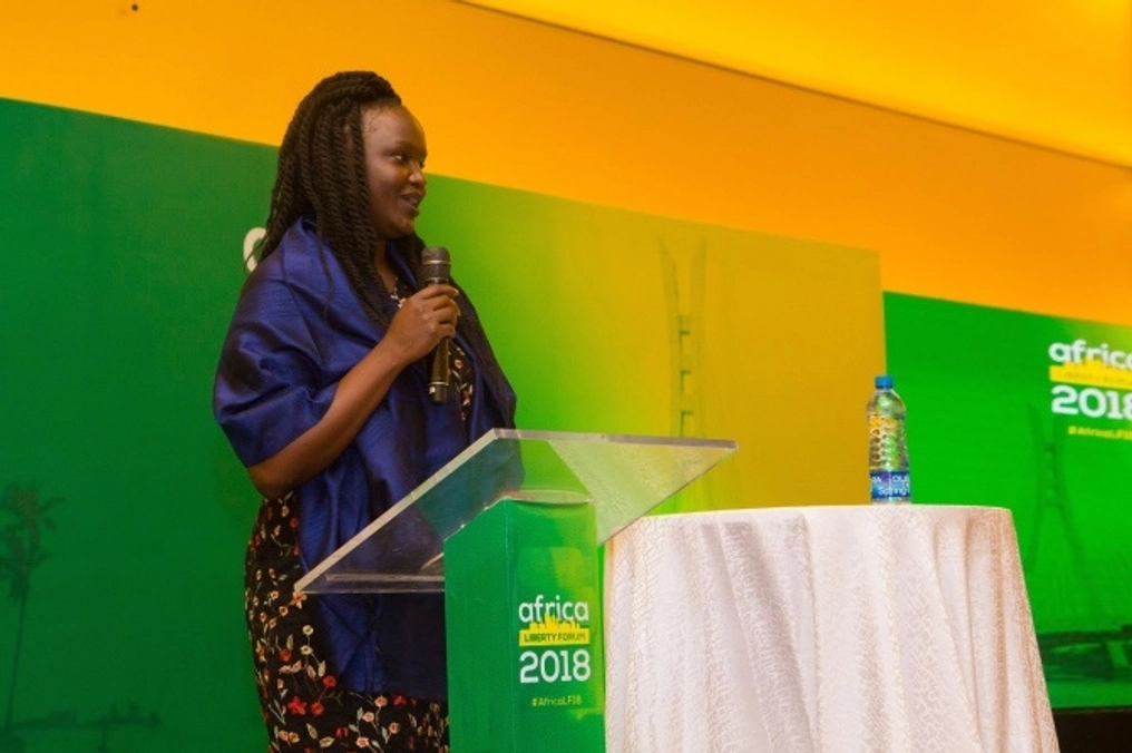 A woman speaks at the at the Africa Liberty Forum 2018.