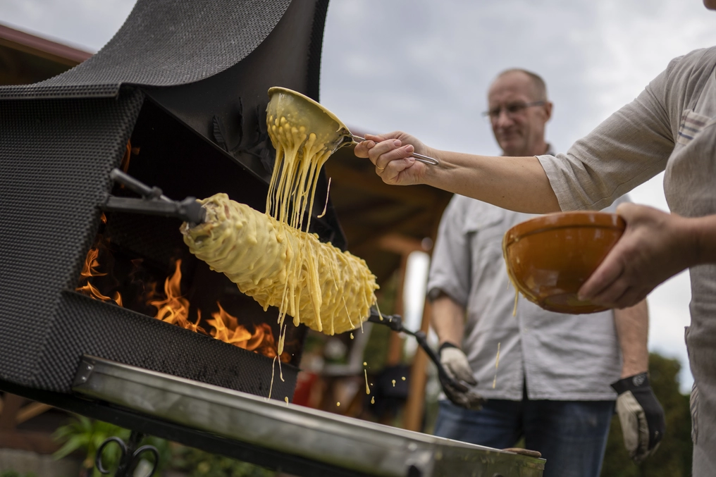 Cake batter is dripped over the rotating spit, where it gradually collects, bakes, and forms its distinctive branches (AtlasNetwork.org Photo/Bernat Parera).