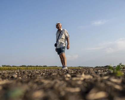 Viktor Tstsyura stands over his 3.5 hectares of farmland about 30 km outside Ternopil, Ukraine (AtlasNetwork.org Photo/Bernat Parera).