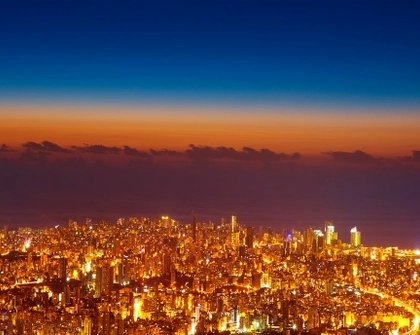 Urban skyline stock